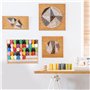 Kurtzy Support Bobine en Bois Mural 60 Bobines - Stand Organisateur avec Crochets Muraux - Debout ou Suspendu - Porte Bobine en