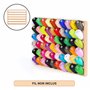 Kurtzy Support Bobine en Bois Mural 60 Bobines - Stand Organisateur avec Crochets Muraux - Debout ou Suspendu - Porte Bobine en