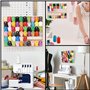 Kurtzy Support Bobine en Bois Mural 60 Bobines - Stand Organisateur avec Crochets Muraux - Debout ou Suspendu - Porte Bobine en