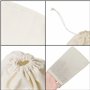 BELLE VOUS (Lot de 100 Petit Sac Cordon Coton Mousseline - 10 x 15 cm - Sac Legumes Reutilisable en Toile Végétale, Biodégradabl