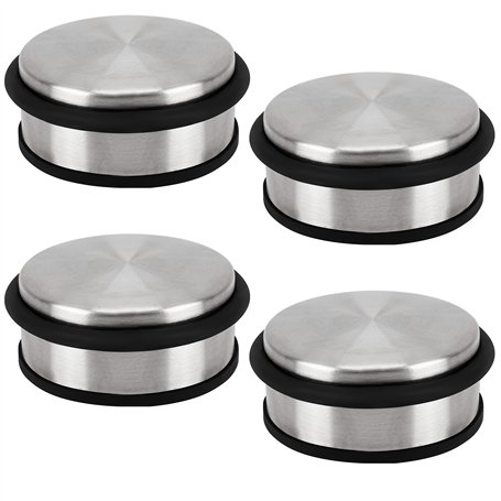 Belle Vous (Lot de 4) Bloc Porte Sol en Acier Inoxydable Chromé - 10cm x 1