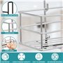 Belle Vous Etagere de Douche a Suspendre en Acier Inoxydable - Etagere Douche a Suspendre Antirouille avec 2 Crochets - Sans Per