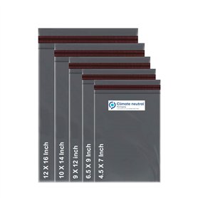 Lot de 125 sacs postaux assortis en polyéthylène avec fermeture autocollante - 5 tailles de chaque petit à grand format