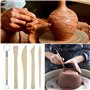 Colexy 5pcs Outils de Sculpture de Poterie, Kit Outil D'outils Poterie Modelage Argile, Outils Argile Polymère Céramique Sculptu