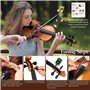 CAHAYA Ensemble Violon en Bois Massif: Violon 4/4 Fait Main avec Finition Mate, Table en Épicéa et Fond en Érable, Convient aux