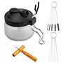 Cozlly Kit de Nettoyage Complet pour Aérographe Comprenant 1 Pot de Nettoyage pour Aérographe avec Support