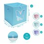 BELLE VOUS Lot de 4 Boites de Rangement Pliables en Tissu - Cube 30 x 30 x30 cm - Boite Pliable avec Poignées - Bac et Casier po