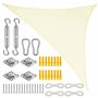 Belle Vous Toile Ombrage Triangle Crème - Voile d Ombrage 2 x 2 x 2 m Imperméable avec Cordes - Abri de Jardin