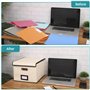 BELLE VOUS Boite de Rangement de Dossiers A4 - Couvercle et Etiquette - 31 x 37 x 25cm Boîte Tissu Pliable - Boîte à Documents D
