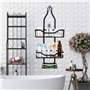 Azonelife Panier de Douche à Suspendre Sur la Tête, 3 Couches Étagère de Douche à Suspendre avec Crochet et Plateau de Savon Ran