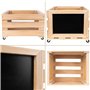 Creative Deco Caisse en Bois pour Vinyles avec Tableau Noir 46 x 36 x 29 cm (+/- 1 cm) | Bac de Rangement avec roulettes | Boîte
