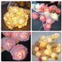 Jinlaili Guirlande Lumineuse Roses 20 LED à piles, 3 Mètres Chaude Blanche Guirlande led pour la décoration maison, Guirlande de