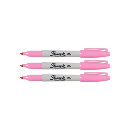 Sharpie Lot de 3 marqueurs permanents à pointe fine Rose