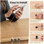 Euqvunn Clips Câbles, 8Pcs Organisateur Câble Magnetique avec Auto-adhésifs, Clips Rangement de Câble, pour Câble Chargement USB