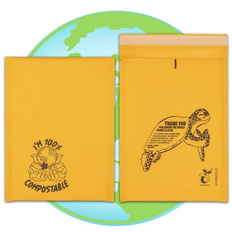 GREEN PLANET PACKING Lot de 50 enveloppes rembourrées compostables pour envoi postal