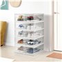 Winter Shore Meuble Boites Chaussures Empilables Transparentes 5 Niveaux - Casier à Chaussures Pliable avec Portes - Boite Chaus