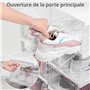 Winter Shore Meuble Boites Chaussures Empilables Transparentes 5 Niveaux - Casier à Chaussures Pliable avec Portes - Boite Chaus