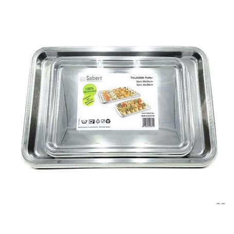 Sabert Lot de grands plateaux de service rectangulaires pratiques