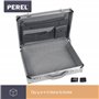 Perel Attaché-case pour ordinateur portable et documents A4, avec 2 serrures à combinaison, bandoulière et coins renforcés, parf