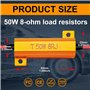 KaTur Lot de 4 résistances de charge pour clignotants à LED, feux de plaque à LED ou feux de jour à LED 50 W 8 ohm + 8 attaches 
