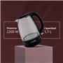 Bouilloire électrique - Filtre anticalcaire - Indicateur niveau d'eau - Puissance 2200 W - Capacité : 1,7 L - Kubo