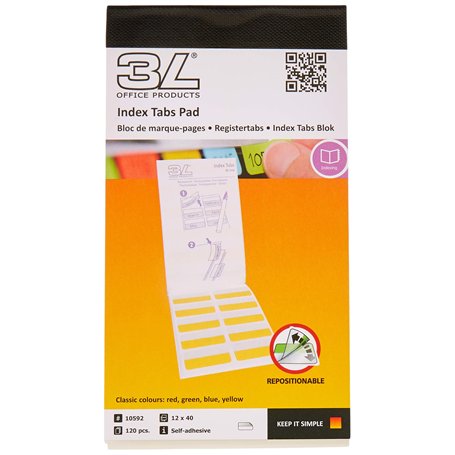 Djois made by 3L 10592 - Bloc de 120 Onglets d'indexation adhésifs