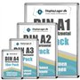 DisplayLager, Qualité danoise - Lot de 5 cadres encliquetables ronds argentés DIN A2 avec profil en aluminium de 25 mm, vitre de