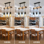 Toolight Suspension Luminaire Industrielle Rétro, Lustre Industriel en Bois, Lustre Réglable Vintage en Métal Noir E27 pour Salo