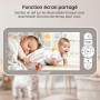 ieGeek 2K/3MP 5" Babyphone 2 Caméra Bebe,PTZ 360° Baby Phone Vidéo connecté Smartphone, Visiophone avec Alertes Intelligentes/Vi