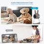 ieGeek 2K/3MP 5" Babyphone 2 Caméra Bebe,PTZ 360° Baby Phone Vidéo connecté Smartphone, Visiophone avec Alertes Intelligentes/Vi