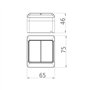 Blanc double plexo 69539: double bouton poussoir de monter en saillie pour pièce humide iP44 avec interrupteur