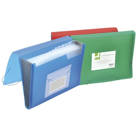 Q-Connect Trieur extensible avec bande élastique 6 compartiments/bandes intercalaires/pochettes/polypropylène/porte-documents A4