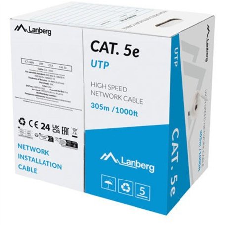 Câble Réseau Rigide UTP 6ème Catégorie Lanberg LCU5-15CC-0305-S Gris 305 m