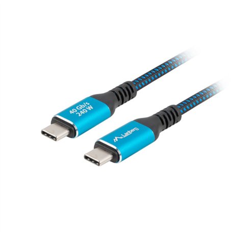 Câble USB-C Lanberg CA-CMCM-45CU-0020-BK Bleu Noir 2 m
