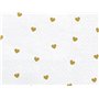 PartyDeco Serviettes blanches avec impression dorée en forme de cœurs - Serviettes de table pour anniversaire, Saint Valentin, m