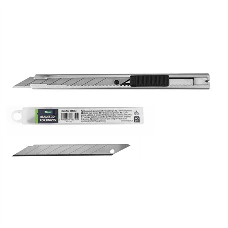 D.RECT Cutter à Cartouche - Couteau à Tapis Métal - Lames Sécables Acier Inoxydable - Cutter Lames de Rechange