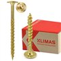 KLIMAS Vis à bois - Vis à tête plate - de charpente à tête plate pour construction en construction bois - Jaune - 6x160 mm