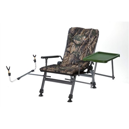 Chaise de pêche Carp F5R ST/P Wald forêt - Chaise de camping de luxe pour la pêche à la carpe - Chaise de camping avec hauteur s