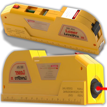 Retoo Niveau à bulle laser avec mesure du ruban 250 cm et laser croisé