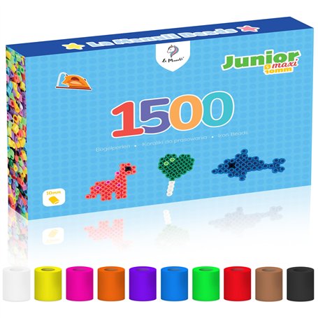 La Manuli Lot de 1500 grandes perles à repasser de 10 mm - Taille XL - Pour enfants à partir de 3 ans - Kit de recharge de perle