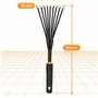 Petit Balai À Gazon 14 cm 9 Dents De Jardinage en Acier I Râteau À Main pour Ramasser Les Déchets De Jardin Largeur De Travail O