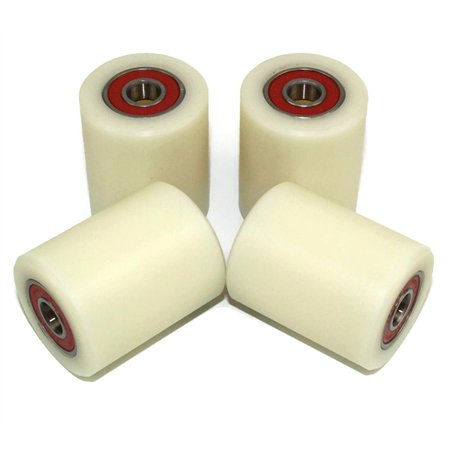 Lot de 4 roulettes avec roulement à billes - Nylon et polyamide - Roulettes pour transpalettes - Roues de chariot élévateur diam