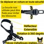 Hundefreund Ceinture de Sécurité pour Moyens et Grands Chiens – Harnais de Voiture Réglable avec Amortisseur – Sangle de Sécurit