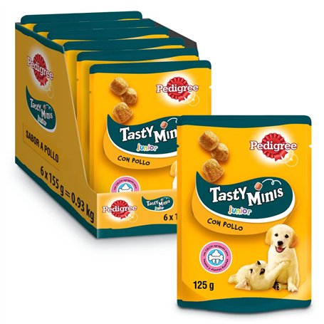 Pedigree Tasty Minis Récompenses pour Chiens Chiots saveur Poulet (Lot de 6 x 125 g)