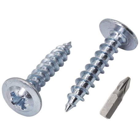 Marcopol Lot de 100 vis à bois en acier zingué Tête de réglage modifiée autotaraudeuse 4