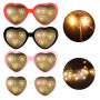 WOKICOR Heart Effect Lot de 4 paires de lunettes à effet spécial 3D - Lunettes de flexion avec effet cœur - Lunettes de rave - L