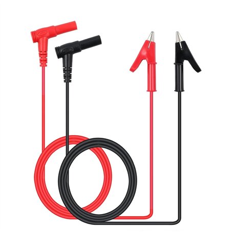 2 Pcs Fiche Banana à Pince Crocodile électriques fils Multimètre cable de Test Sonde Cordon Alligator Flexible Câble de Test Pou