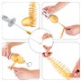 Twister Pommes Terre Réutilisable, 4 Pièces Spirale Pommes Terre Cutter, Trancheuse Tornade, Acier Inoxydable, Manuel, pour Frui