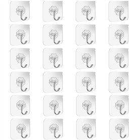 Lot de 24 crochets muraux et de plafond adhésifs et résistants pour salle de bains et cuisine