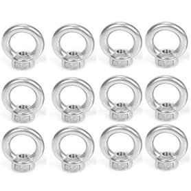 Lot de 12 écrous annulaires M6 en acier inoxydable avec œillets et rainures M6 - Accessoires pour le levage et le transport